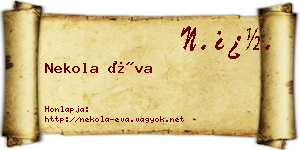 Nekola Éva névjegykártya